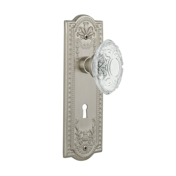 Nostalgic Warehouse Meacvi_Sd_Kh Vintage Crystal Victorian Single Dummy Door Knob - Nickel