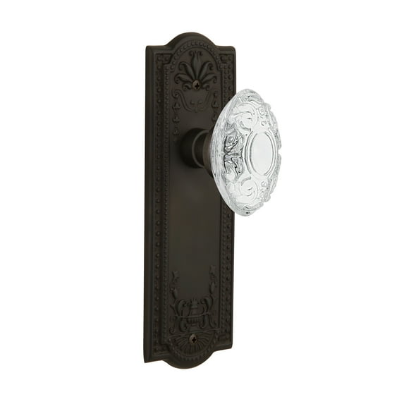 Nostalgic Warehouse Meacvi_Sd_Nk Vintage Crystal Victorian Single Dummy Door Knob - Bronze