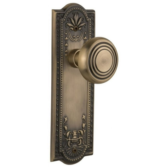 Nostalgic Warehouse Meadec_Prv_238_Nk Vintage Art Deco Solid Brass Privacy Door Knob Set -