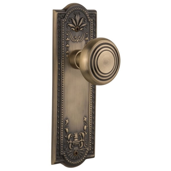 Nostalgic Warehouse Meadec_Sd_Nk Vintage Art Deco Solid Brass Single Dummy Door Knob -