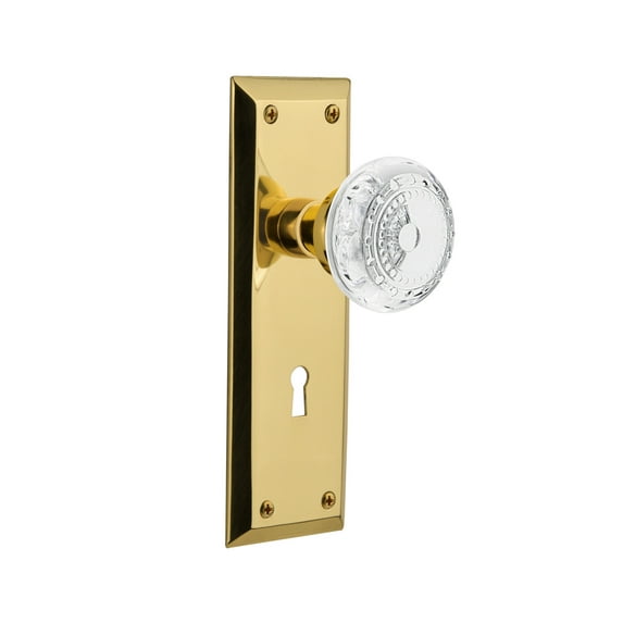 Nostalgic Warehouse Meadows Interior Mortise Door Knob with New York Plate