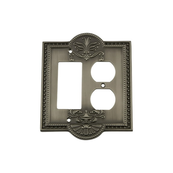 Nostalgic Warehouse Mea_Swplt_Rd Meadows Victorian Vintage 2 Gang Combination Wall Plate -