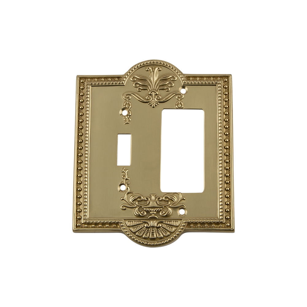 Vintage Brass 2-Gang Toggle and Rocker Switch Plate