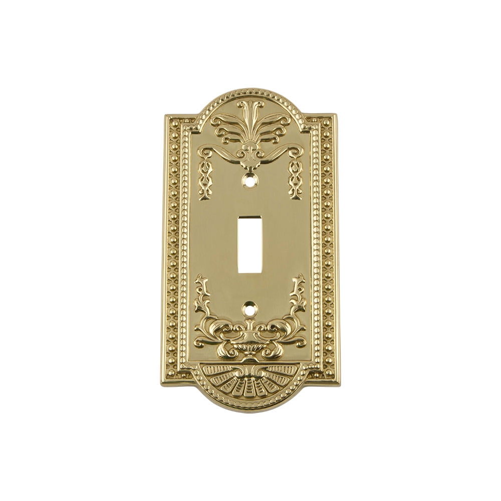 Polished Brass Vintage Art Deco 1-Gang Toggle Switch Plate