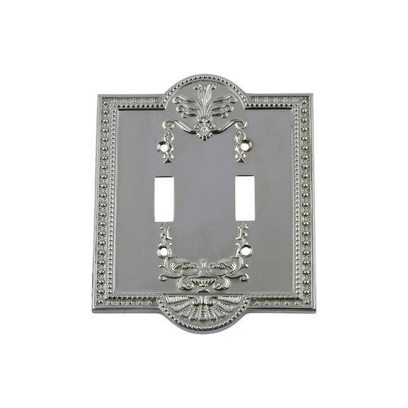 Nostalgic Warehouse 719855 Meadows Switch Plate with Double Toggle, Bright Chrome