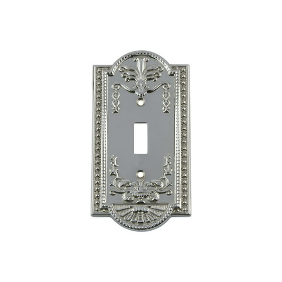 Nostalgic Warehouse 719854 Meadows Switch Plate with Single Toggle, Bright Chrome