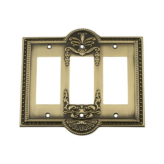 Nostalgic Warehouse Mea_Swplt_R3 Meadows Victorian Vintage 3 Gang Triple Rocker Light