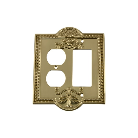 Nostalgic Warehouse Mea_Swplt_Rd Meadows Victorian Vintage 2 Gang Combination Wall Plate -