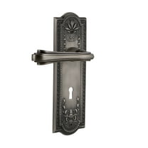 Nostalgic Warehouse Meaflr_Psg_234_Kh Fleur Passage Door Lever Set - Grey