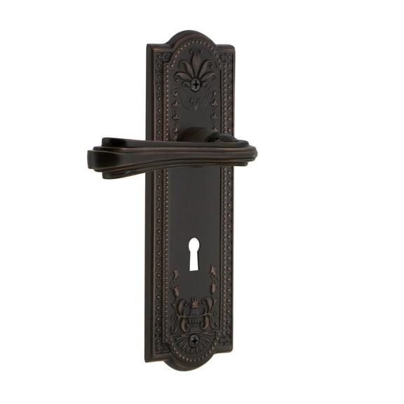 Nostalgic Warehouse Meaflr_Sd_Kh_Lh Fleur Left Handed Non-Turning One-Sided Door Lever -