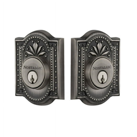 Nostalgic Warehouse Meamea_2Cyl_234_Na Meadows Solid Brass Double Cylinder Deadbolt - Grey