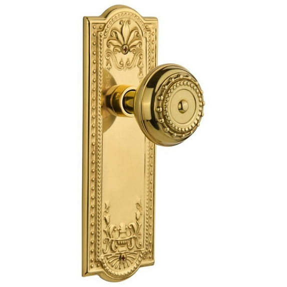 Nostalgic Warehouse Meamea_Sd_Nk Meadows Solid Brass Single Dummy Door Knob - Brass