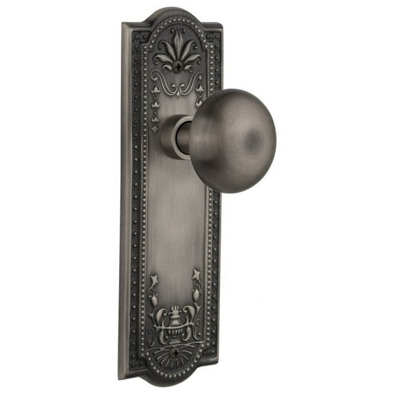 Nostalgic Warehouse Meanyk_Dp_Nk New York Solid Brass Dummy Door Knob Set - Grey
