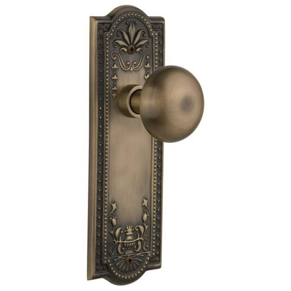 Nostalgic Warehouse Meanyk_Prv_234_Nk New York Solid Brass Privacy Door Knob Set - Brass