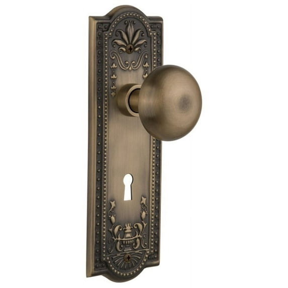 Nostalgic Warehouse Meanyk_Psg_238_Kh New York Solid Brass Passage Door Knob Set - Brass