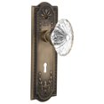 thumbnail image 1 of Nostalgic Warehouse Meaofc_Dp_Kh Vintage Fluted Crystal Flower Dummy Door Knob Set - Brass, 1 of 1