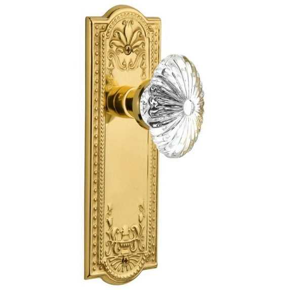 Nostalgic Warehouse Meaofc_Prv_238_Nk Vintage Fluted Crystal Flower Privacy Door Knob Set