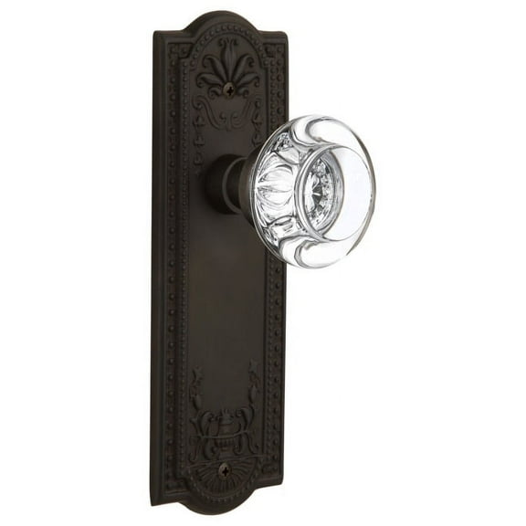 Nostalgic Warehouse Mearcc_Psg_238_Nk Round Clear Crystal Solid Brass Passage Door Knob