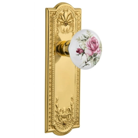 Nostalgic Warehouse Mearos_Prv_234_Nk Vintage Cottage Porcelain Painted Rose Privacy Door