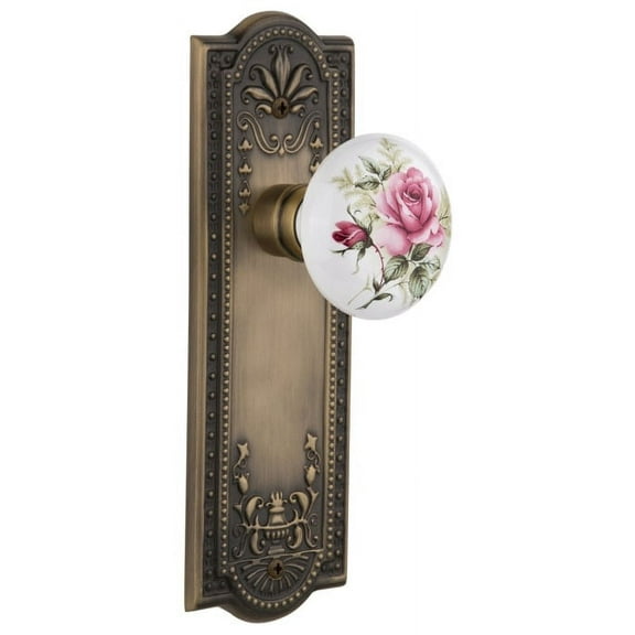 Nostalgic Warehouse Mearos_Psg_238_Nk Vintage Cottage Porcelain Painted Rose Passage Door