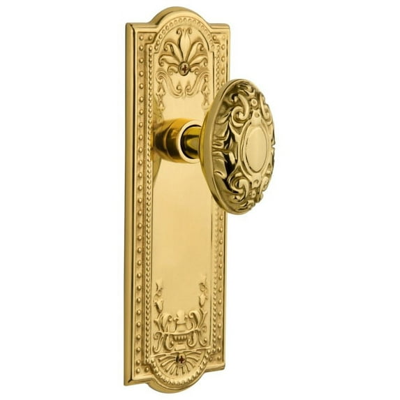 Nostalgic Warehouse Meavic_Psg_238_Nk Victorian Solid Brass Passage Door Knob Set - Brass