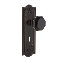 Nostalgic Warehouse Meawab_Dd_Kh Meadows Solid Brass Rose Dummy Door Knob Set - Bronze