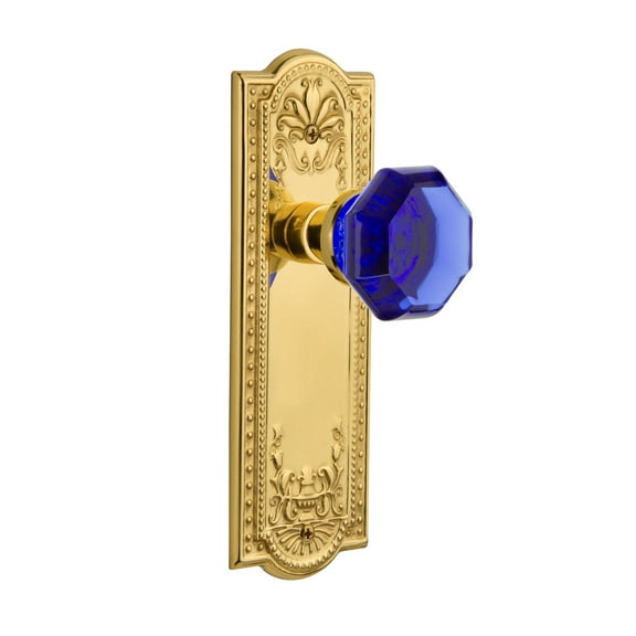 Nostalgic Warehouse Meawac_Dd_Nk Meadows Solid Brass Rose Dummy Door Knob Set - Brass