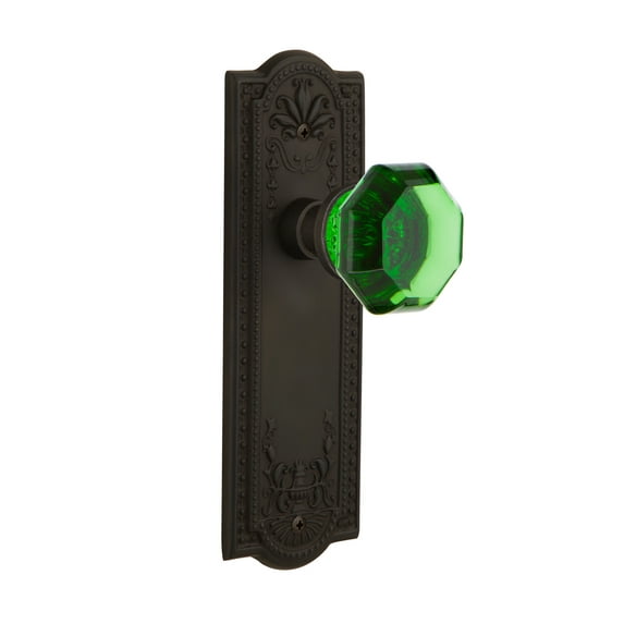 Nostalgic Warehouse Meawae_Prv_234_Nk Meadows Solid Brass Rose Privacy Door Knob Set -