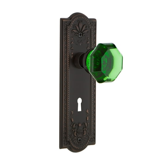 Nostalgic Warehouse Meawae_Psg_234_Kh Meadows Solid Brass Rose Passage Door Knob Set -