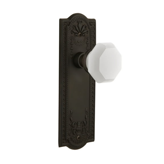 Nostalgic Warehouse Meawaw_Dd_Na_Nk Meadows Solid Brass Rose Dummy Door Knob Set - Bronze