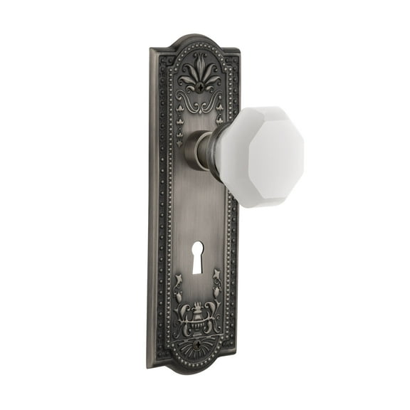 Nostalgic Warehouse Meawaw_Prv_238_Kh Meadows Solid Brass Rose Privacy Door Knob Set -