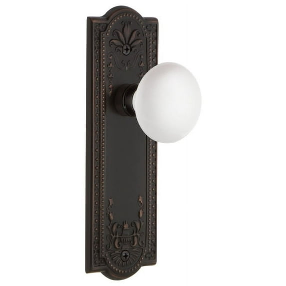Nostalgic Warehouse Meawhi_Dp_Nk Vintage Farmhouse White Porcelain Dummy Door Knob Set -