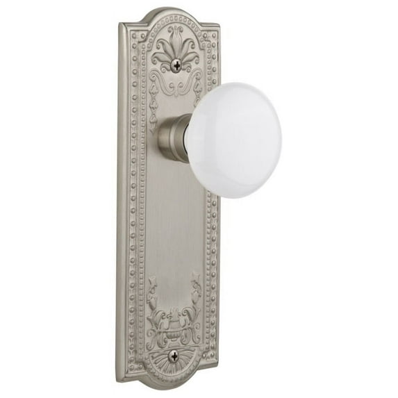 Nostalgic Warehouse Meawhi_Prv_234_Nk Vintage Farmhouse White Porcelain Privacy Door Knob