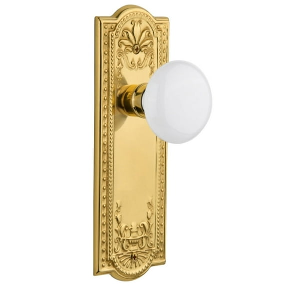 Nostalgic Warehouse Meawhi_Prv_234_Nk Vintage Farmhouse White Porcelain Privacy Door Knob