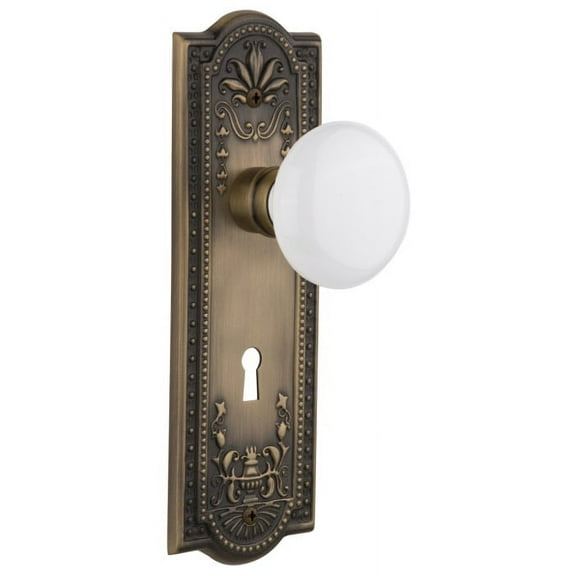 Nostalgic Warehouse Meawhi_Prv_238_Kh Vintage Farmhouse White Porcelain Privacy Door Knob