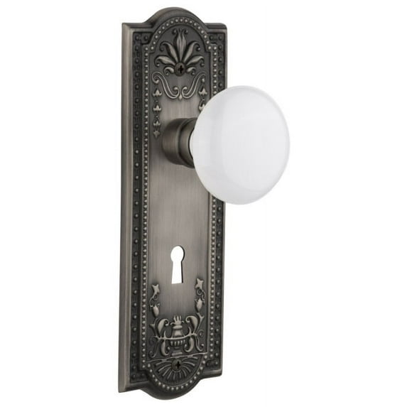 Nostalgic Warehouse Meawhi_Prv_238_Kh Vintage Farmhouse White Porcelain Privacy Door Knob