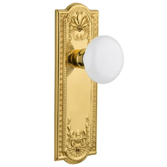 Nostalgic Warehouse Meawhi_Prv_238_Nk Vintage Farmhouse White Porcelain Privacy Door Knob