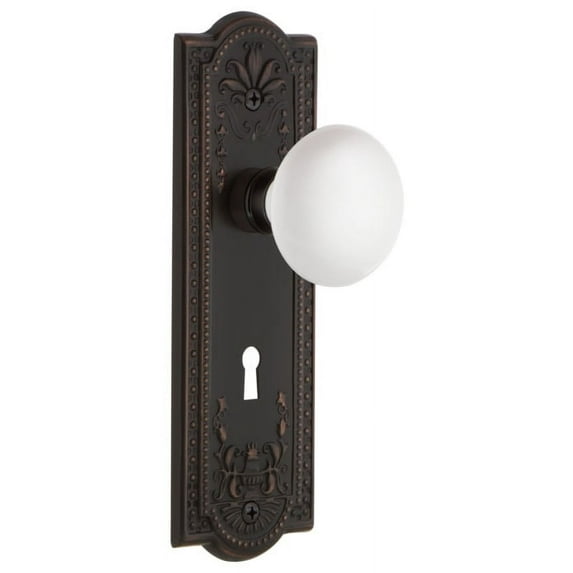 Nostalgic Warehouse Meawhi_Psg_234_Kh Vintage Farmhouse White Porcelain Passage Door Knob