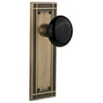 thumbnail image 1 of Nostalgic Warehouse Misblk_Dp_Nk Vintage Black Porcelain Dummy Door Knob Set - Brass, 1 of 1