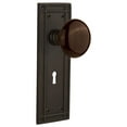 thumbnail image 1 of Nostalgic Warehouse Misbrn_Psg_234_Kh Brown Porcelain Solid Brass Passage Door Knob Set -, 1 of 5
