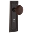 thumbnail image 1 of Nostalgic Warehouse Misbrn_Psg_234_Kh Brown Porcelain Solid Brass Passage Door Knob Set -, 1 of 5