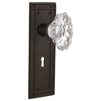 Nostalgic Warehouse Mischa_Prv_234_Kh Vintage Chateau Fluted Crystal Privacy Door Knob Set
