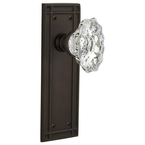 Nostalgic Warehouse Mischa_Prv_234_Nk Vintage Chateau Fluted Crystal Privacy Door Knob Set
