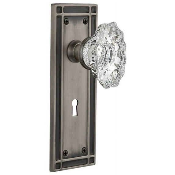 Nostalgic Warehouse Mischa_Prv_238_Kh Vintage Chateau Fluted Crystal Privacy Door Knob Set
