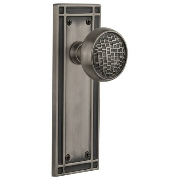 Nostalgic Warehouse Miscra_Prv_238_Nk Craftsman Solid Brass Privacy Door Knob Set - Grey