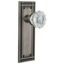 Nostalgic Warehouse Miscry_Prv_238_Nk Vintage Fluted Crystal Privacy Door Knob Set - Grey
