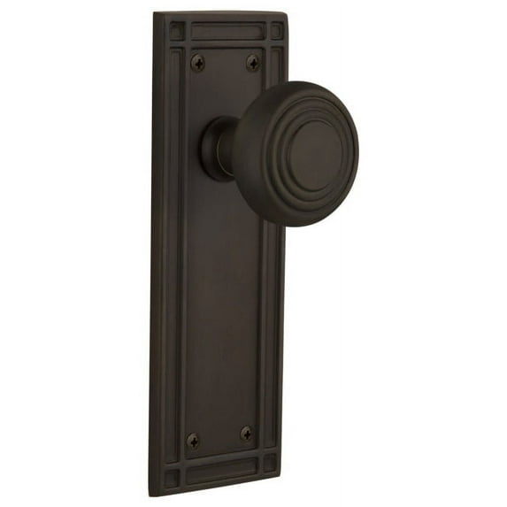 Nostalgic Warehouse Misdec_Psg_234_Nk Art Deco Solid Brass Passage Door Knob Set - Bronze