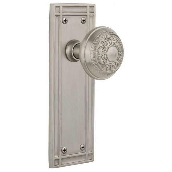 Nostalgic Warehouse Misead_Sd_Nk Egg And Dart Solid Brass Single Dummy Door Knob - Nickel