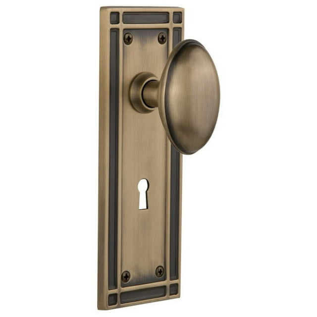 Nostalgic Warehouse Mishom_Psg_238_Kh Homestead Solid Brass Passage Door Knob Set - Brass