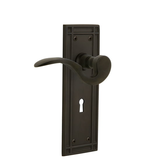 Nostalgic Warehouse Misman_Psg_234_Kh Manor Passage Door Lever Set - Bronze